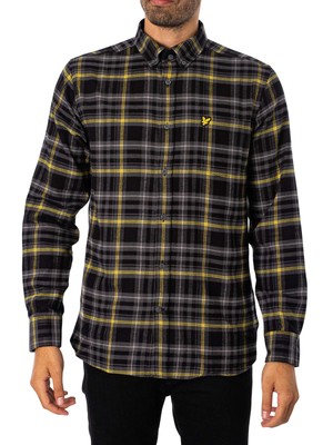 Мужская фланелевая рубашка в клетку Lyle & Scott, черная