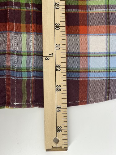 Saddlebred Flannel Shirt Mens Sz Large Long Sleeve Brown Green Orange Blue Plaid