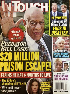 In Touch magazine July 19, 2021 Bill Cosby, William vs Harry