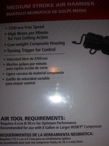Husky Medium Stroke Air Hammer H4630 New in box