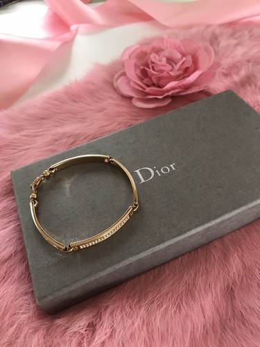 Vintage Christian Dior Tennis Bracelet Rhinestone Signed French Costume Jewelry