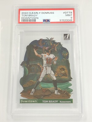 2021 Panini Donruss Clearly Tom Brady Downtown CASE HIT SSP #D19 PSA 9