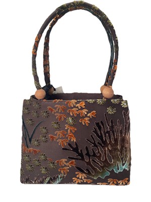 Handmade Silk Burn Out Velvet And Rayon Handbag by Elsie Sinclair New