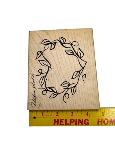 Denami Design Rubber Stamps HEART SHAPED Ivy Vine Heart Simple Large 1998