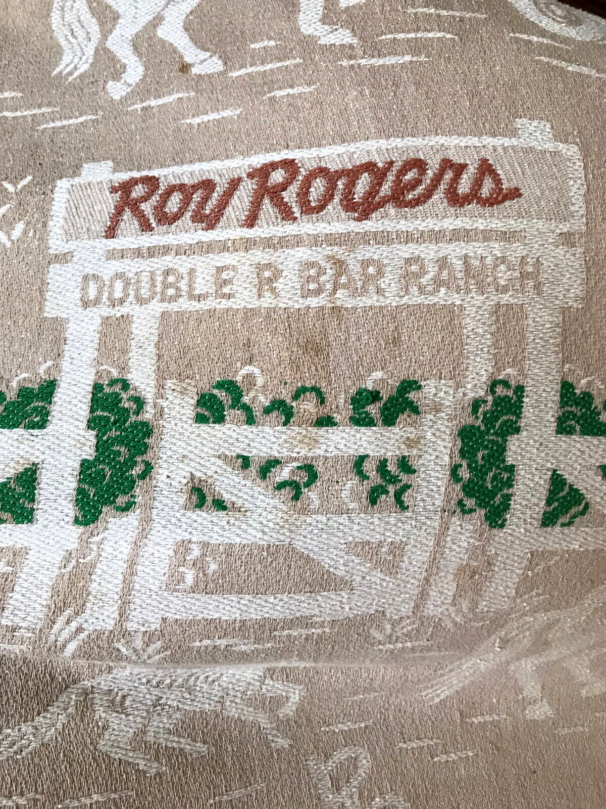 Vintage 1950s Roy Rogers DOUBLE R BAR RANCH BEDSPREAD Child-Twin Approx 66"&times;84"