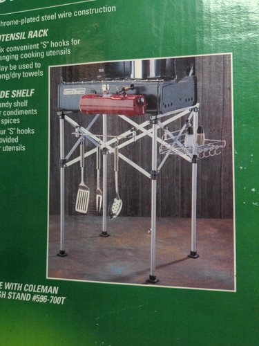 Vintage Coleman 596-700T Folding High Stand Stove Table