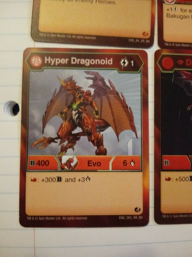 Bakugan Brawler Battle Planet Card Lot of (5) Pyrus Dragonoid Inferno etc..