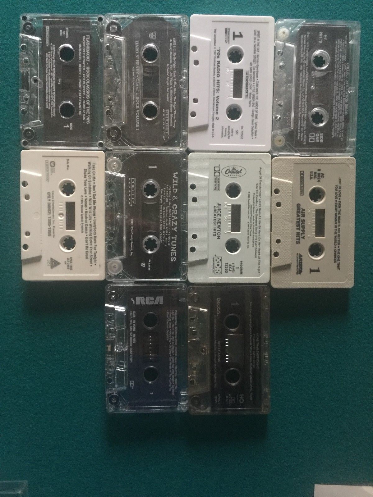 70s Music 10 Cassette Lot Compilatiion GREATEST ROCK HITS Disco 80's DANCE Elvis