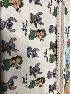 Disney Lilo & Stitch Fabric-FQ-Fat Quarter-100% Cotton-Licensed-Quilting/Masks