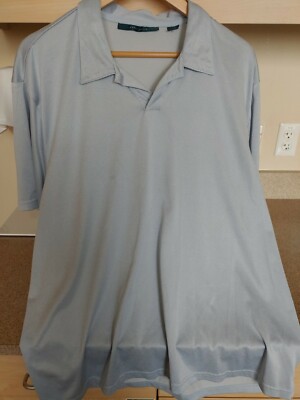 Men's XXL Perry Ellis Polo Shirt Light Blue Soft 