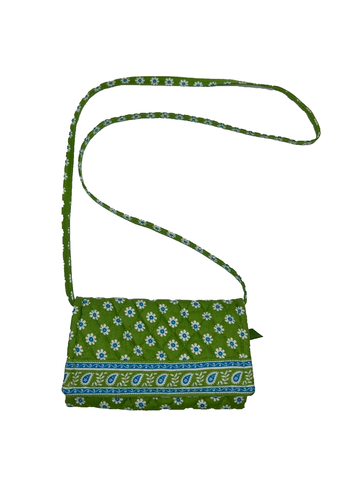 Vera Bradley Apple Green Tri-fold Wallet Purse with Removable Straps - Retired