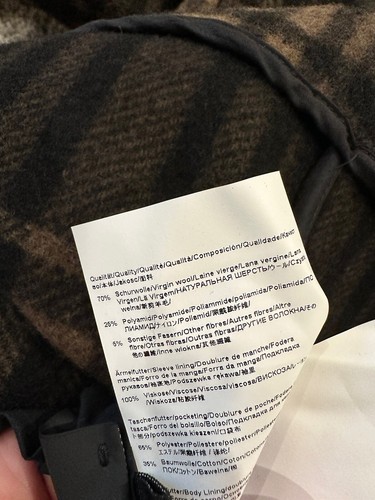 Pre-owned Hugo Boss C-cam Relaxed Fit Wool Overcoat Dark Green/brown Size 38r $795