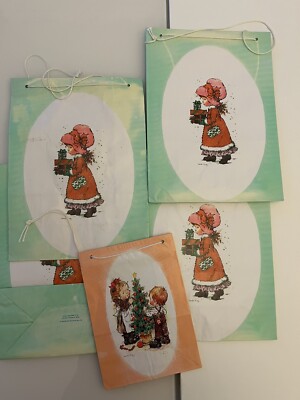 5 St.Sarah Kay Geschenkbeutel Papiertüte Tüte beutel orig. Weihnachten  Vintage 
