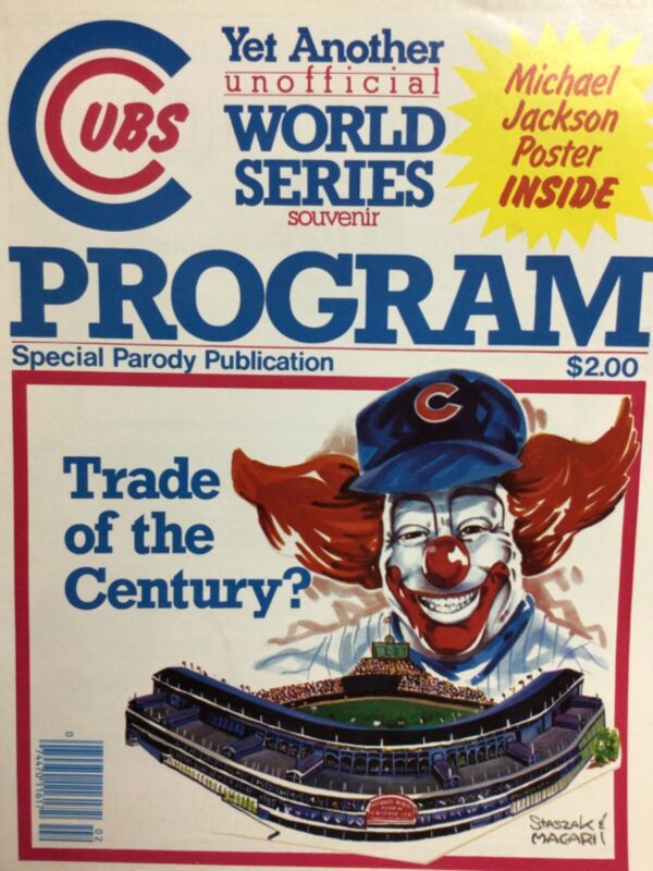 CHICAGO CUBS ~ 1984 World Series Program Parody ~ Bozo & Wrigley Field ~ EX