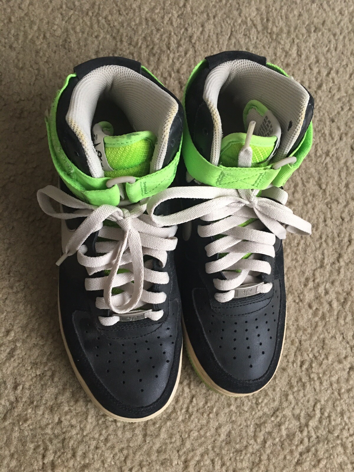 Women's Air Force One High Tops (334031-005) Electric Green US 7 VGUC