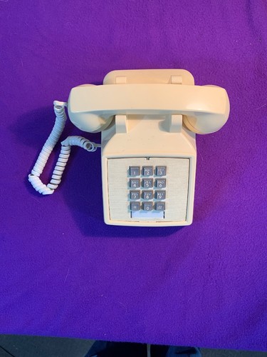 ITT Telephone Desk Phone 2500 15 MBA-20 Vintage Ash Beige Tested And Working
