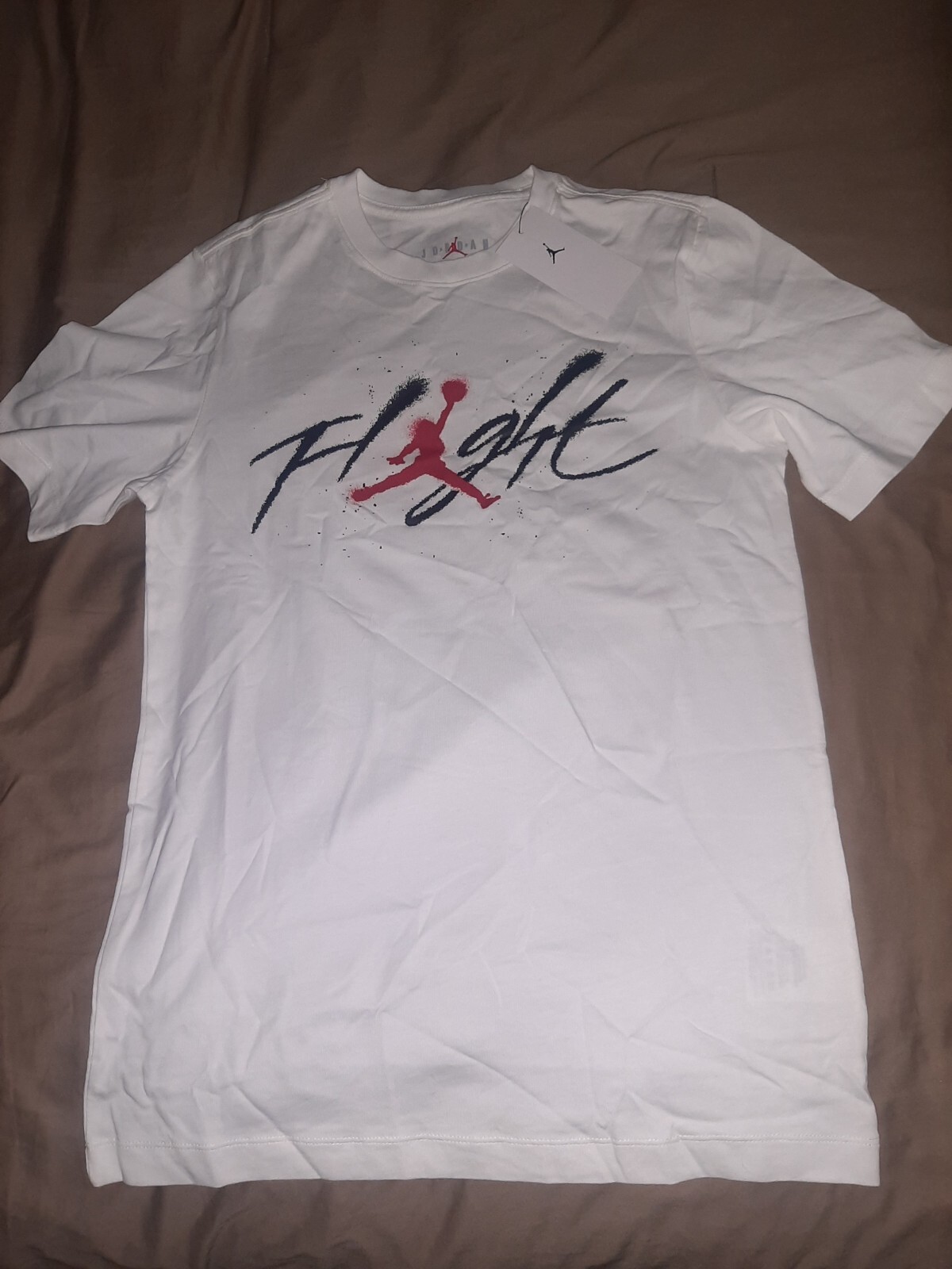 NEW $38 NIKE AIR JORDAN JUMPMAN GFX FLIGHT T-SHIRT WHITE RED