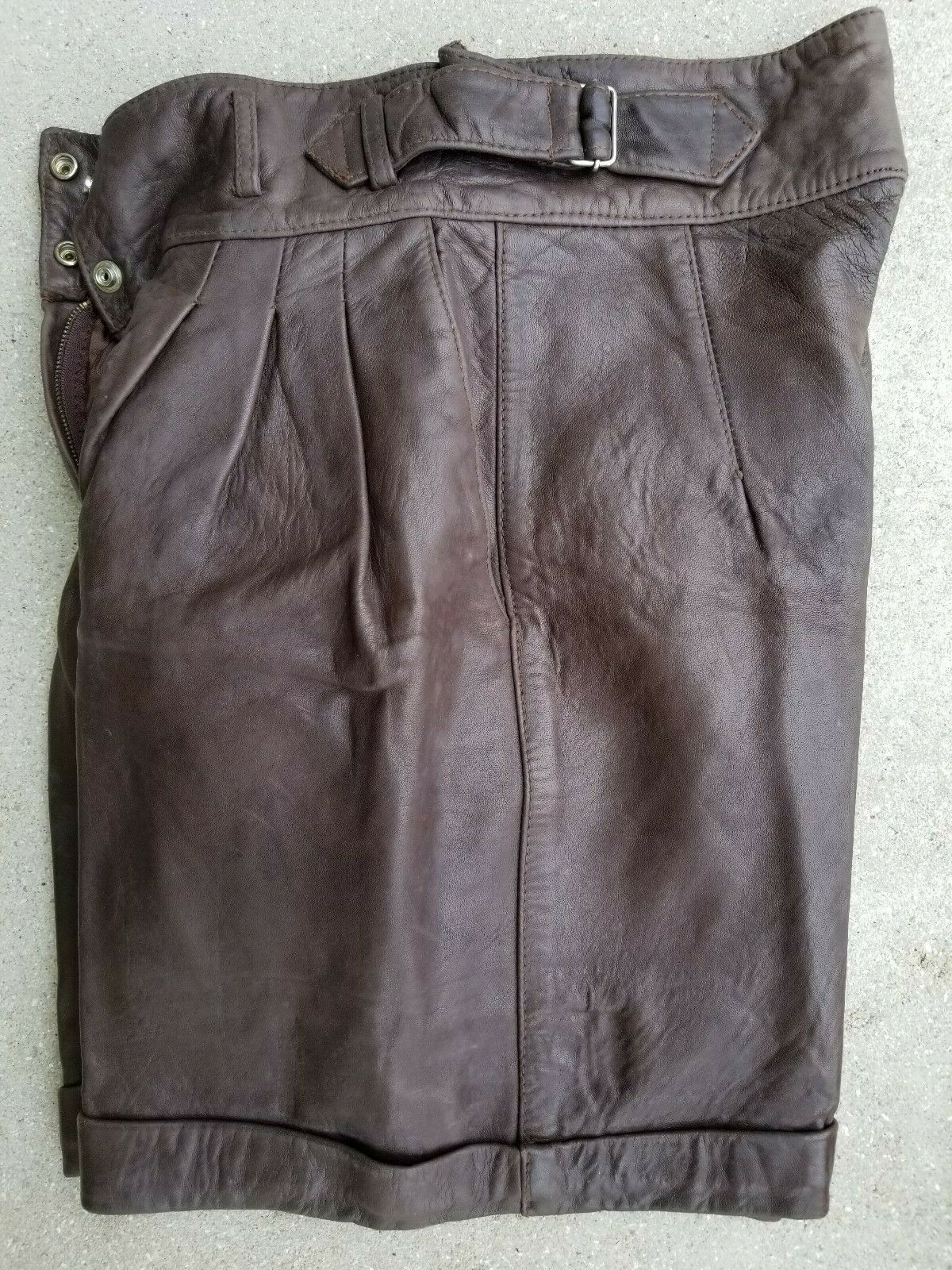 Leather Lederhosen Shorts  made in Hungary Vintage Sz 40 Check Measurements