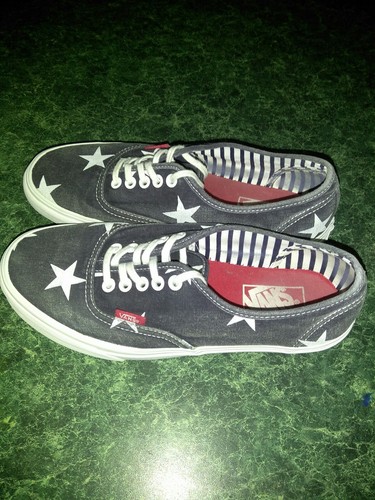 Vans Denim Blue White Stars Men's 7.5 Women's 9