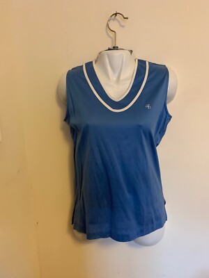 NWT Babe Didrikson Active T-Shirt Women s Blue Color V-Neck Size M.Made In Italy