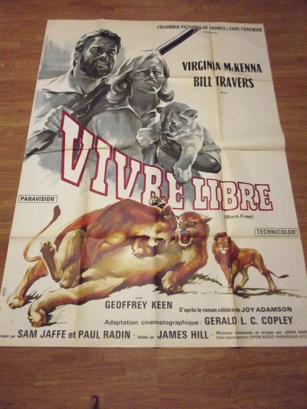 Affiche CinÃ©Ma Vivre Libre Virginia Mckenna Joy Adamson