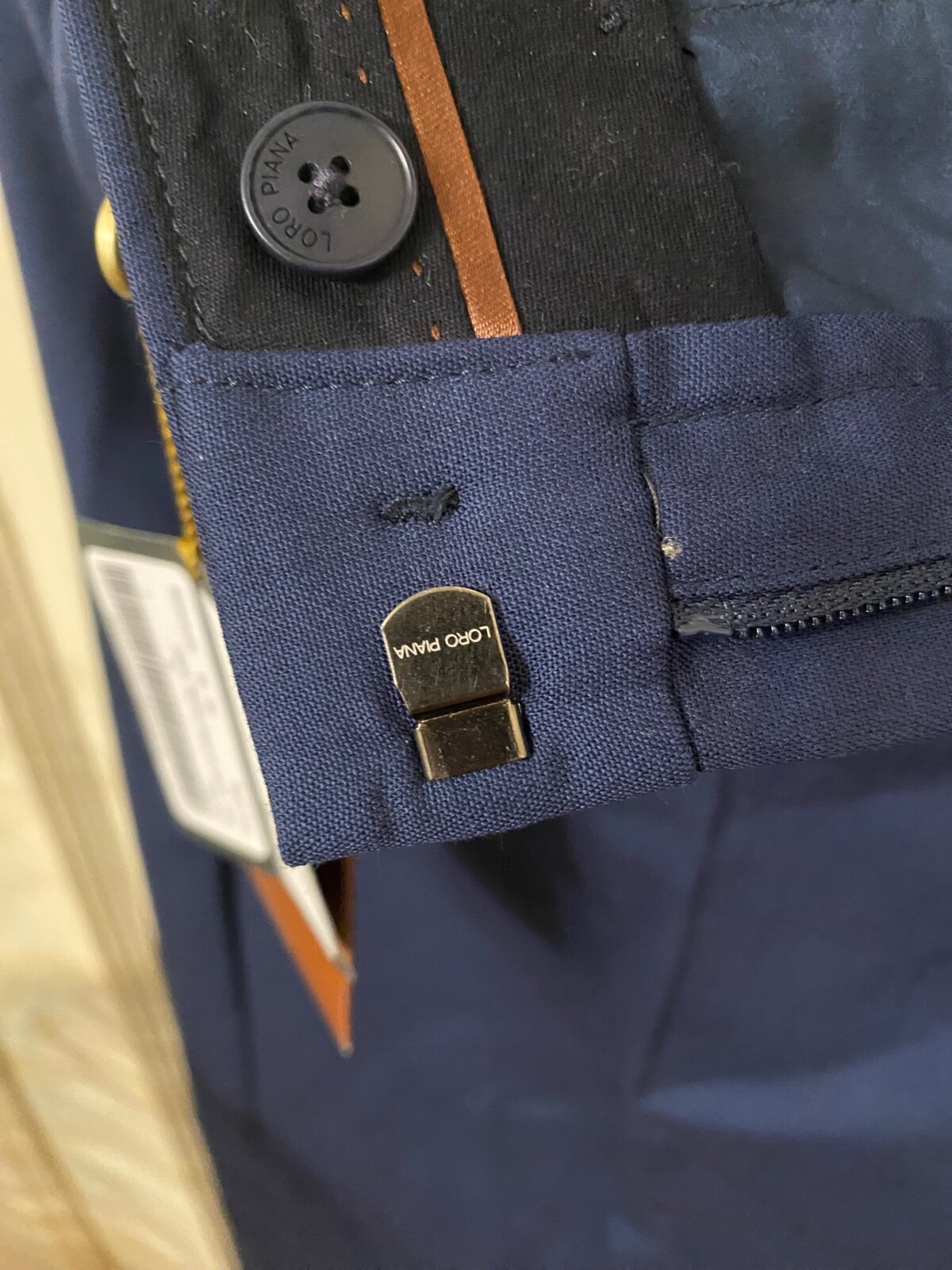 Pre-owned Loro Piana Ladies Navy Blue Wool Trousers Size 44 Originally $1650