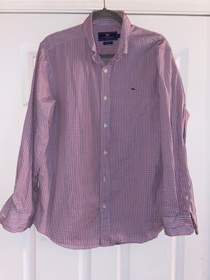 Vineyard Vines Men s Large Whale Shirt Long Sleeved Plaid Button Down