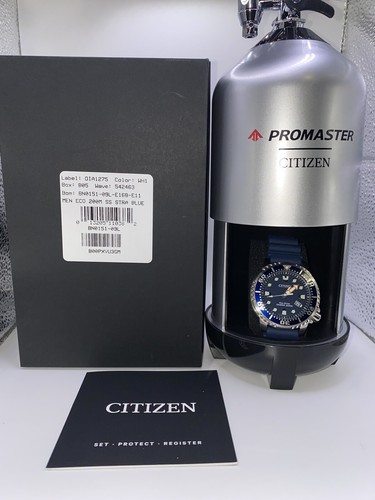 Pre-owned Citizen Eco-drive Promaster Diver Quartz, Blue. Refer Bn0151-09l. In Box