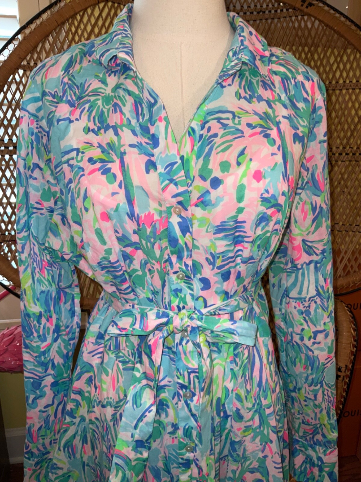 LILLY PULITZER LILLY PULITZER KALINA MIDI SHIRTDRESS CABANA COCKTAIL ? SIZE 8