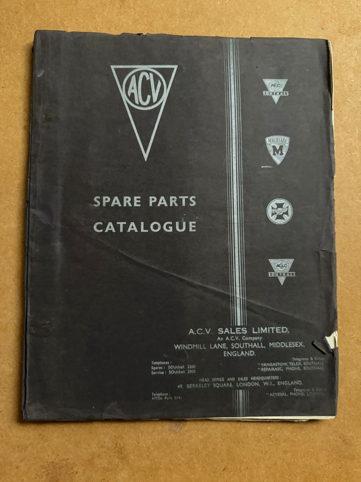 1957 ACV Sales AEC Maudslay Crossley ACLO Truck Bus Parts Catalogue Brochure