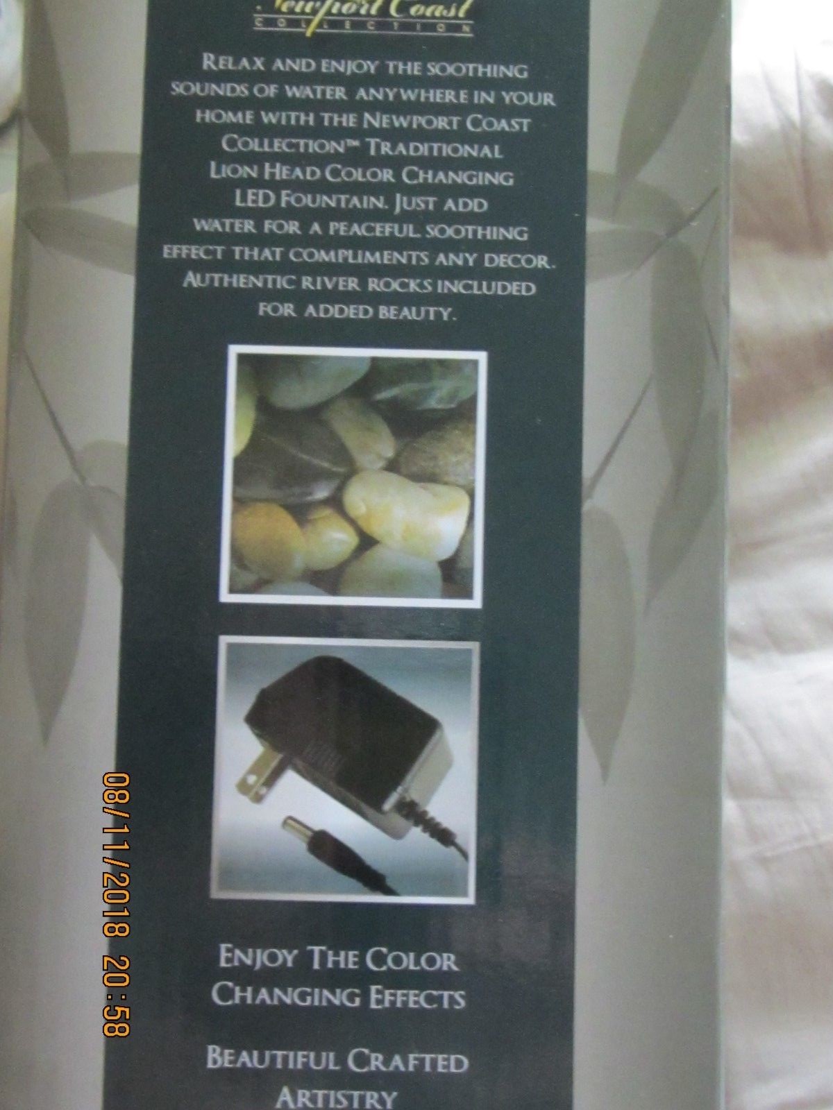 Color Lights LED Fountain Traditional Lion Head Waterfall Rocks  