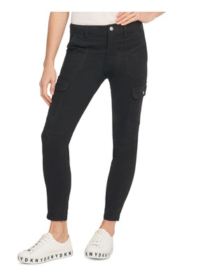 

DKNY Женские черные узкие брюки на молнии с карманами, талия 27, Черный, P0BKIGAT