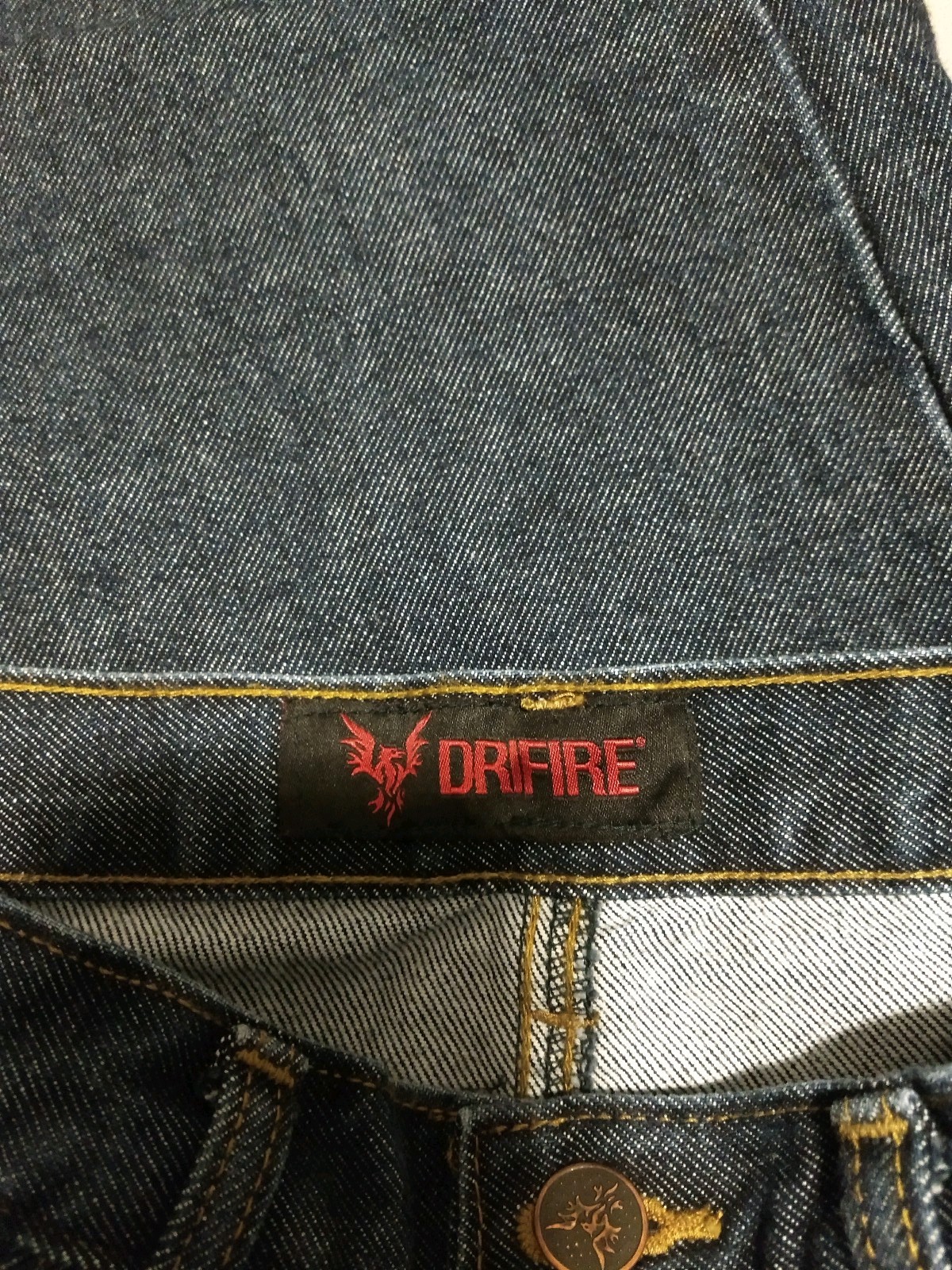 DRIFIRE Men's 30x32 Flame Resistant Cat 2 OSHA 1910 Dark Wash Work Jeans