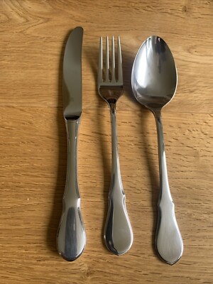 WMF Würzburger Facette Cromargan Besteck 1 Tafelmesser 1 Tafelgabel 1 Tafellöffe