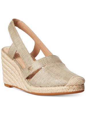 LAUREN RALPH LAUREN Женские Серебряные Кепки Penelopie Wedge Slip On Shoes 9.5 B