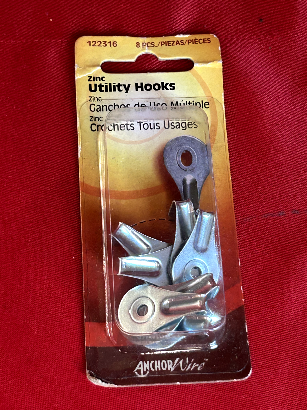 Hillman AnchorWire White Utility Utility Hooks 1 lb 8 pk Hillman AnchorWire White Utility Utility Hooks 1 lb 8 pk