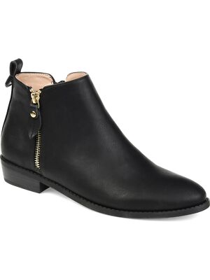 

JOURNEE COLLECTION Женские черные ботильоны Ellis на блочном каблуке с миндалевидным носком, Черный, ELLIS-BOOTIE