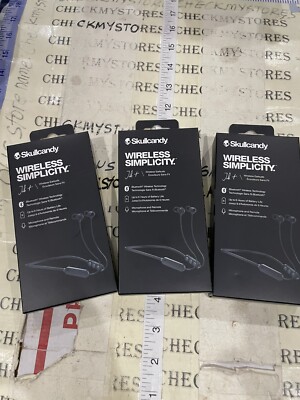 3X Skullcandy Jib+ Wireless Bluetooth In-Ear Earbuds Headphones Black w/ Mic