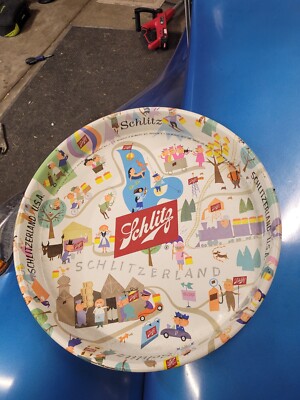 Vintage 1957 Schlitz Beer Tray Schlitzerland  Serving Tray 13 