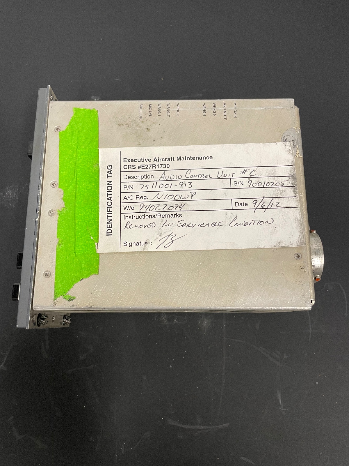 Honeywell Audio Control Unit Part #7511001-913 Removed Working