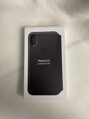 Genuine Apple iPhone XS Leather Folio Case - MRWW2ZM/A Black, Unused, Open Box
