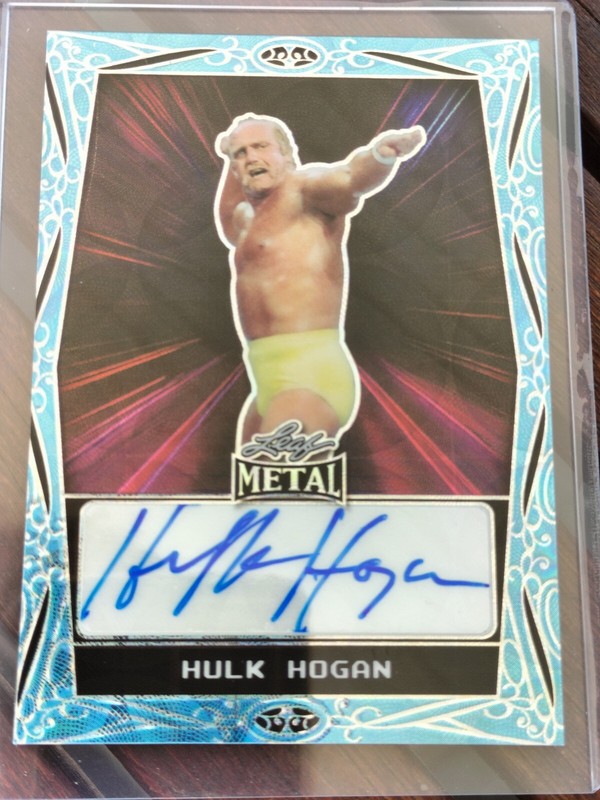 2024 Leaf Metal Legends Hulk Hogan Hulk Hogan Light Blue Kaleidoscope Auto #4/8