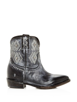 

FRYE Женские черные кожаные ботинки в стиле вестерн с потертостями Billy Toe Block Heel, Черный, 70442