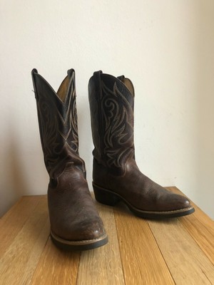 Stivali Western Cowboy Da Uomo, Slip-on Con Tacco Cubano Nero Taglie Uk 6 12 - Foto 9