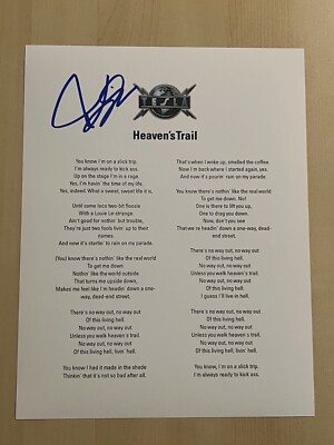 JEFF KEITH TESLA BAND LEAD SINGER SIGNED LYRIC SHEET AUTOGRAPHED LOVE SONG COA