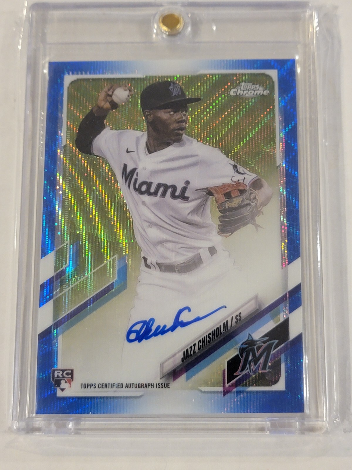 Jazz Chisholm 2021 Topps Chrome Blue Wave Refractor Auto RA
