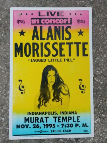 original 1995 Alanis Morissette Jagged Little Pill cardboard show tour poster