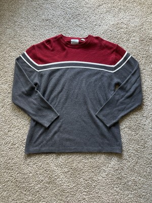 EUC VTG Point Zero Mens Knit Pullover Size Med Red White Gray 90s 2000s Y2K