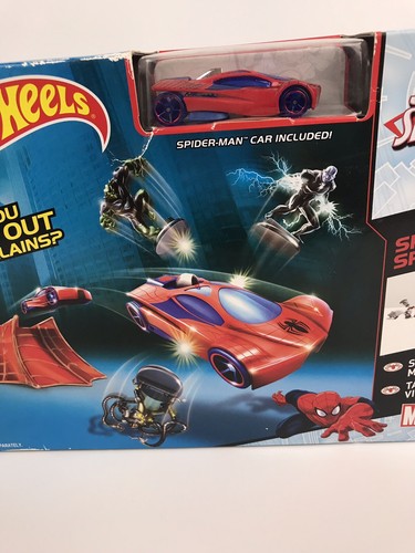 Hot Wheels Marvel Spider-Man Spideys Speed Drop Track Set With Car. NIB.