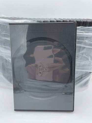 Maxtek 14mm Black Standard Double Capacity DVD Case & Outter Clear Sleeve 25 Pcs